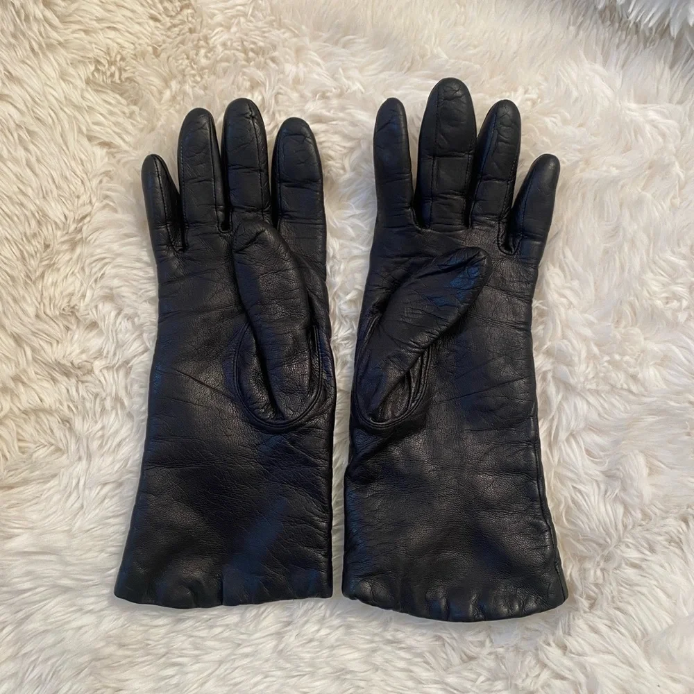 Black Leather Gloves Small